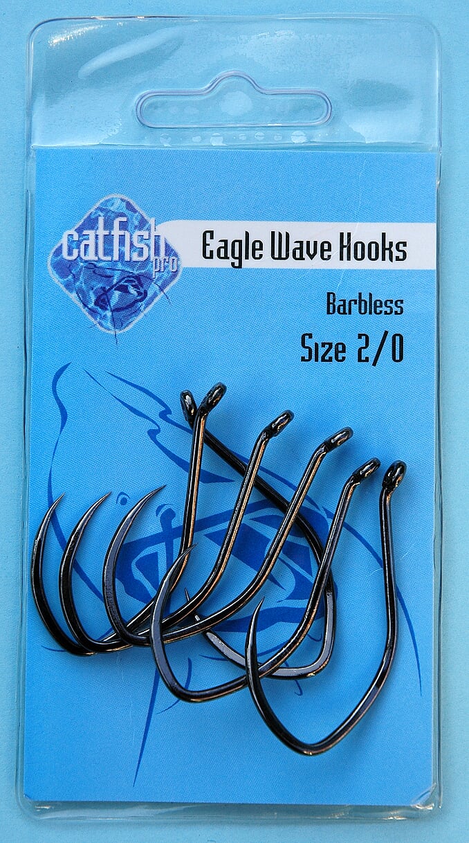 Maruto Eagle Wave Hook Size 4 to Size 2/0 (Barbless) – Catfish-Pro Ltd